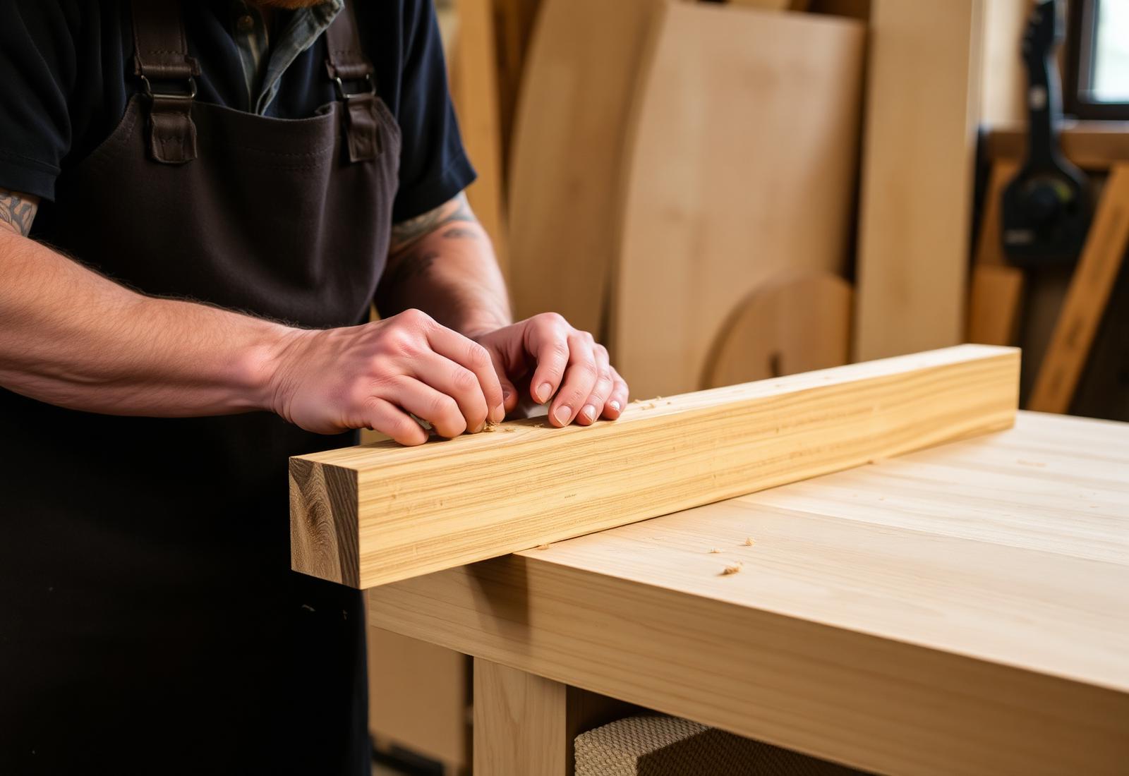 Craftsman working on bespoke joinery